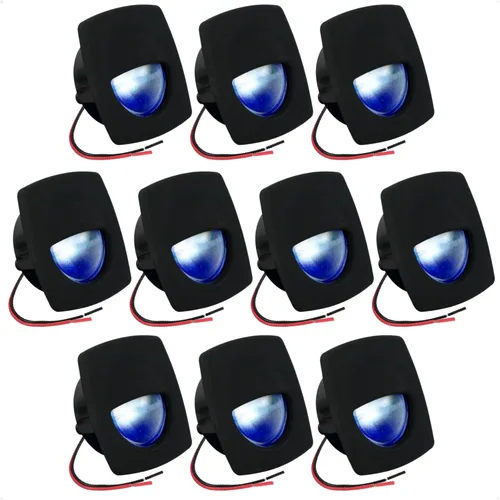 Vista 11 de Five Oceans - Luz LED de pasadizo para embarcación, luces LED azules de cortesía marinas, cuadradas para interior de barco, cubierta, cabina