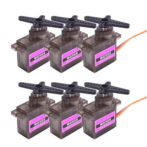 MG90S Servo Metal Gear Micro 9G Servo Motor Actualizado SG90 Servo para RC Helicóptero Avión Barco Controles (6 piezas)