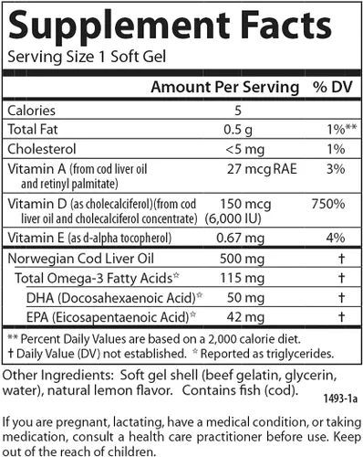 Vista 4 de Carlson - Gemas solares D, suplemento de vitamina D3 y Omega-3, 6000 UI (150 mcg) de vitamina D3, 115 mg de Omega-3 EPA y DHA Suplemento, capturado