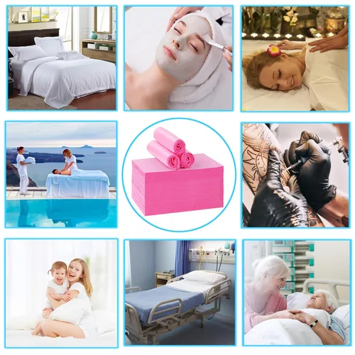 Vista 7 de 100 sábanas desechables de 31 x 71 pulgadas, sábanas de mesa de masaje, tela no tejida, cubierta de cama de spa, transpirable, para masajes 100