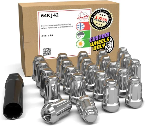 Vista 15 de Wheel Accessories Parts 23 tuercas hexagonales dobles cromadas de 1/2 a 20 hilos de 1.378 in y 1.38 pulgadas de largo, llave hexagonal doble cromada