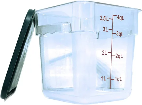 Vista 15 de Tiger Chef Envases cuadrados transparentes del policarbonato del almacenamiento de alimentos de la calidad comercial de 2 cuartos con las tapas