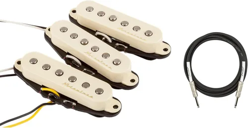 Vista 14 de Fender Paquete de pastillas Stratocaster silenciosas Gen 4 con cable de instrumento