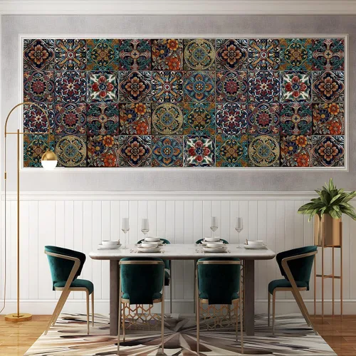Vista 77 de Alwayspon Adhesivo para azulejos de pared moriscos para despegar y pegar, calcomanías de vinilo autoadhesivas para azulejos de cocina y baño, 4 x 4