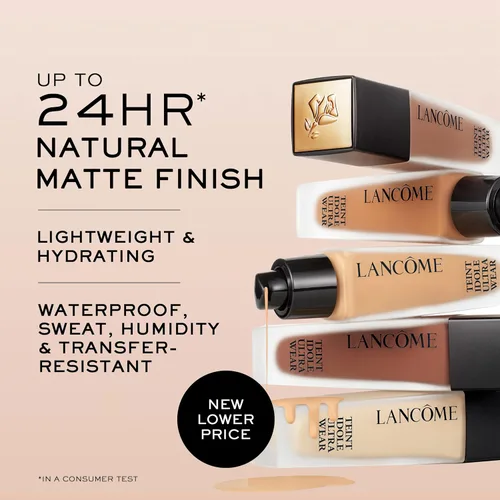 Vista 2 de Lancôme Teint Idole Ultra Wear Natural Matte Foundation - Base mate natural, de larga duración, cobertura media a completa, acabado natural, fórmula