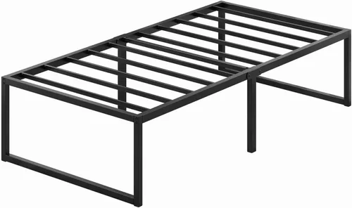 Vista 9 de Lutown-Teen Marcos de Cama Plataforma Individual de 18 Pulgadas de Metal Resistente Sin Necesidad de Somier, Sin Ruido, Fácil Montaje, Negro