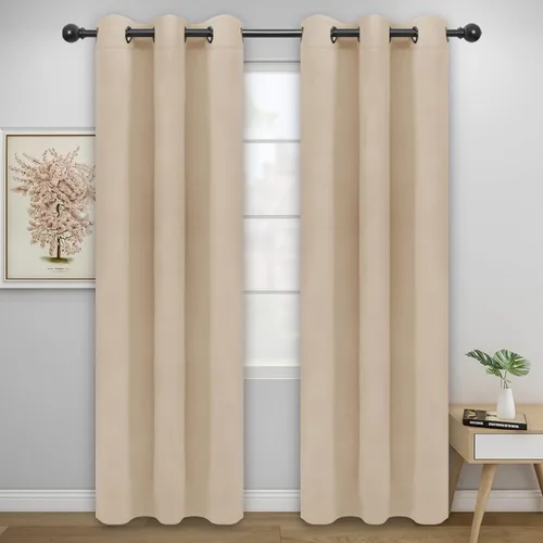 Vista 643 de Easy-Going - Cortinas opacas para dormitorio, aislamiento térmico sólido con ojales, cortinas de ventana para reducción de ruido, cortinas