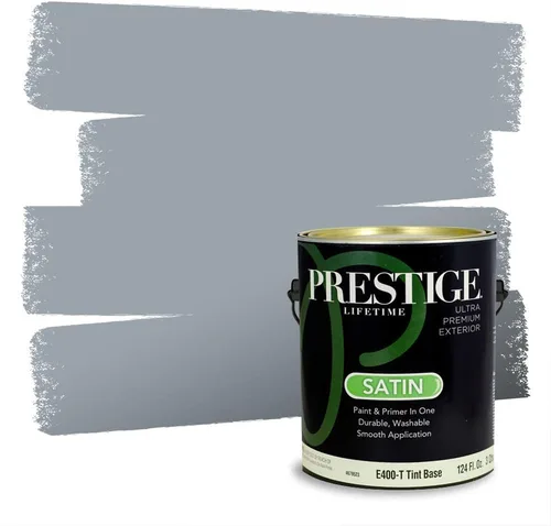 Vista 64 de Prestige Paints - Pintura exterior e imprimación en uno, 1 galón, plano, coincidencia comparable con Behr Misty Isle, P500-N-MQ5-62