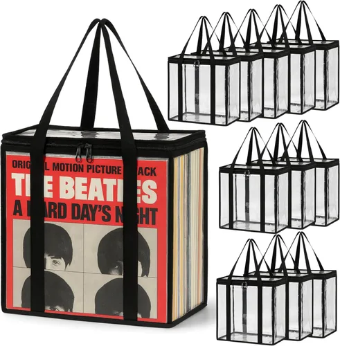 Vista 11 de Evelots Bolsas de almacenamiento para CD (paquete de 2) Funda de transporte de plástico PVC transparente con cremallera, capacidad para 100 CD