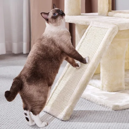 Vista 9 de Yaheetech Árbol para gatos para mascotas de interior, condominio en torre de 36 pulgadas con percha extragrande, postes rascadores, tabla, bola