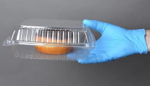 Vista 28 de Daxwell 8 x 8 x 3 pulgadas con bisagras de plástico (OPS) recipientes para llevar, microondas, E10005891 (caja de 200)