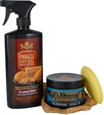 Pinnacle Signature Series II Combo | Kit de cuidado de coche premium | Acabado brillante y protección | Incluye cera, pulido y productos de