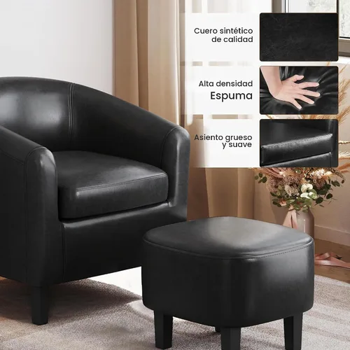 Vista 8 de Yaheetech Juego de 2 sillas tipo barril de pana, tapizadas, sillones redondos, sillas de espera con cojín suave para sala de estar, dormitorio, sala