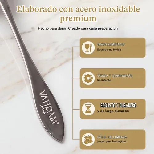 Vista 7 de VAHDAM Perfect Serve - Cuchara de té de hojas sueltas, cuchara medidora de acero inoxidable Plateado