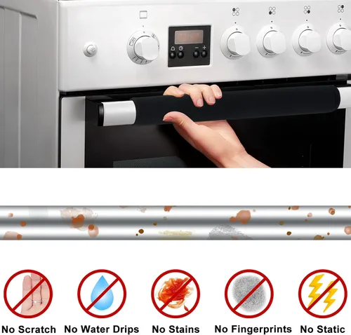 Vista 3 de Juego de 6 fundas para manija de puerta de refrigerador, lavables, manijas de decoración para electrodomésticos de cocina, nevera, horno