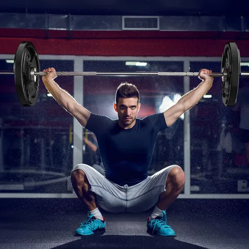 Vista 13 de RitFit Weight Plates for Barbell, 2-Inch Olympic Rubber Grip Plates for Weightlifting and Strength Training in Home & Gym, Single, Pair and Sets