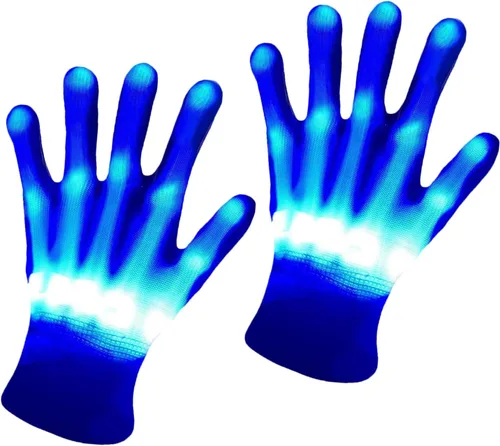 LED Gloves, Light Up Gloves Finger Lights Colorful Flashing LED Gloves Kids Cool Toys for Christmas Halloween Clubbing Party