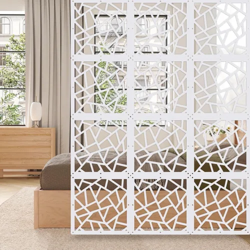 12 paneles divisores de habitación para colgar, separadores de pantalla de privacidad de color blanco grueso, pared de separación de habitación para
