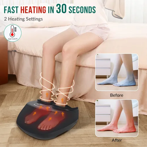 Vista 4 de Snailax Masajeador de pies con calor mejorado Shiatsu masajeador de espalda con calor