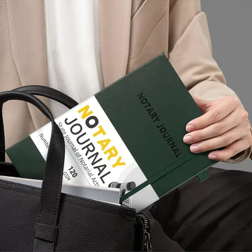 Vista 6 de Homlive Libro de registro de diario notarial, libro notarial de 7"x10", libros de registro notarial, diario público notarial para actos notariales