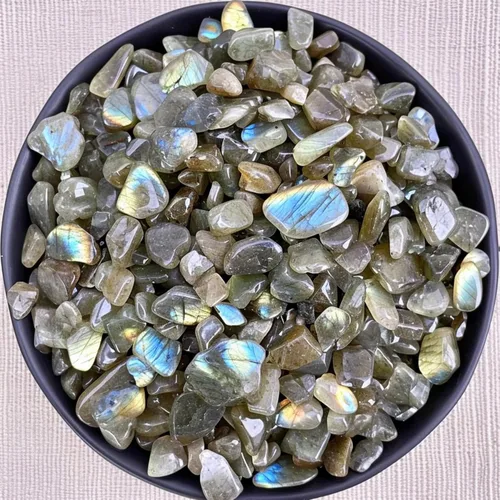 Vista 12 de Chips de Cristal de Amazonita Pulida 200 Piezas - 0.3" 10 oz Chips de Piedra Pulida Chips de Piedras de Vidrio Marino Triturado Piedras de Cristal