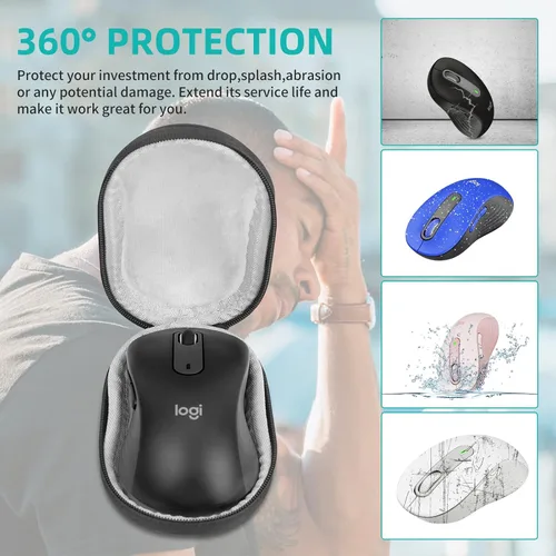 Vista 4 de Estuche de viaje de almacenamiento para Logitech Signature M650 M550 M650L M650 L Ratón Bluetooth inalámbrico