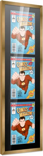 Vista 114 de Poster Palooza Marco de cómic con paspartú para 1 cómic de la Edad de Bronce publicado entre 1970 y 1985, marco de cómic negro para cómic de 7.25 x