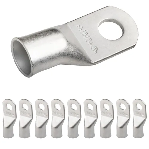 Vista 70 de SELTERM 5 piezas terminales de cable de cobre estañado 1/0 AWG perno de 1/2", extremos de cable de batería, terminales de anillo, conectores