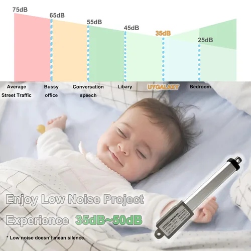 Vista 8 de Actuador micro lineal de 2 pulgadas de 12 V con interruptor momentáneo, 188N/42 libras, mini actuadores eléctricos de movimiento eléctrico