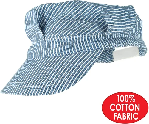 Vista 3 de Beistle Sombrero de ingeniero de tren? Talla única, correa de plástico ajustable, suministros de fiesta de cumpleaños de tren, disfraz de Halloween