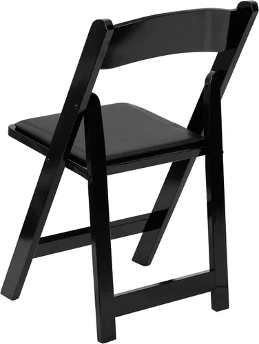 Vista 35 de HERCULES™ silla plegable de madera blanca, con asiento acolchado, Vinilo, Mahogany