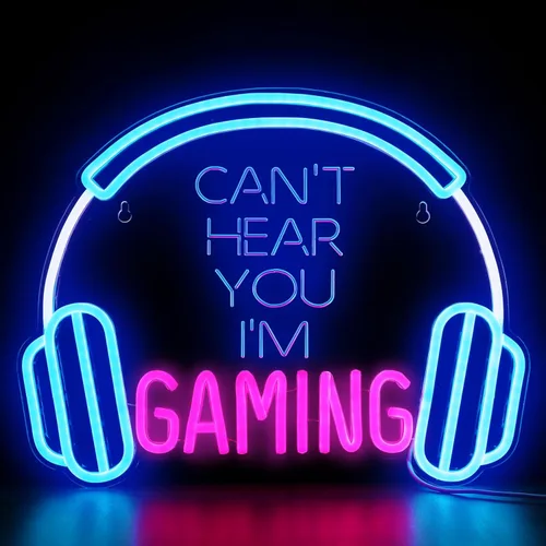 Vista 10 de Señal de Neón de Juego de Kavaas, Señal de Neón de Controlador para Decoración de Sala de Juegos - Señal de Neón de Juego para Decoración