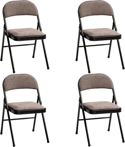MECO Paquete de 4 sillas plegables acolchadas, silla plegable de tela Corrin acolchada, cinabrio