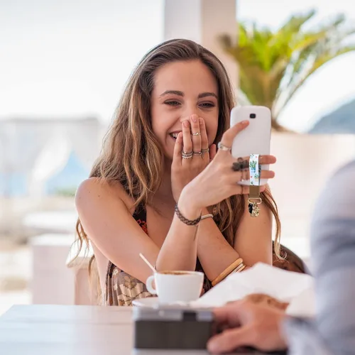 Vista 3 de Handlein Key Ring Bracelet Mini Keychain Bracelet for WomenKey Rings for Keychains Holder Car ID Badges Card Wallet Phone.