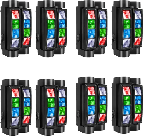 Vista 9 de 4 unidades de U`King DJ Luz de Araña Cabeza Móvil 8x10W LED Activada por Sonido y Control DMX-512