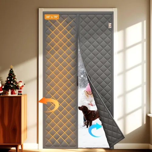 Vista 28 de Yotache - Cortina magnética aislada térmica para puerta, se adapta a puertas de 28 x 78 pulgadas, cortina de 30" x 80", material Oxford resistente a