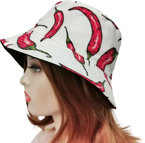 Vista 2 de Sombrero de pescador reversible de doble cara con estampado unisex