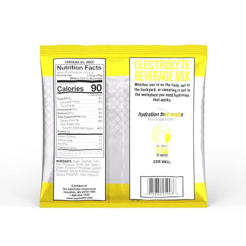 Vista 2 de Mezcla de bebida Sqwincher de reposición de electrolitos, concentrado en polvo, Limonada, 32