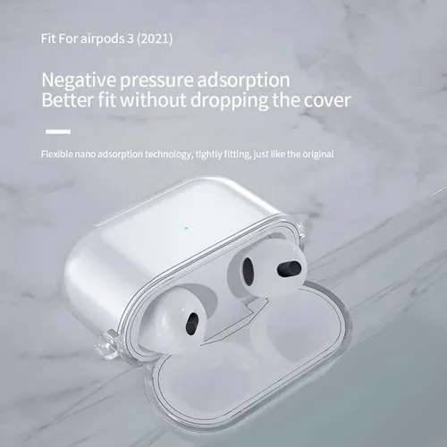 Vista 6 de Premium Silicone Case Compatible for Airpods 3, 2 Pack Soft Protective Silicone Case Cover and Skin with Keychain for Airpods 2021