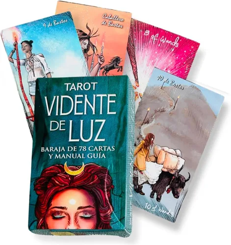 Zoeartcrafts Tarot Vidente de Luz en Espaol - Tarot de Vidente Ligero 78 Cartas con Guía - Baraja de Tarot Español para principiantes y expertos