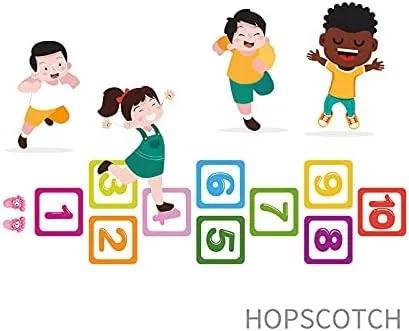 Vista 7 de Calcomanía de pared con 10 números de celosía para piso, divertido juego de remolacha, calcomanía de pared para habitación de bebé, dormitorio