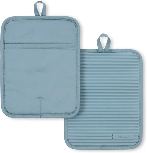 Vista 16 de KitchenAid - Juego de agarraderas de silicona suave y acanalada, naranja sorbete, 7 x 9 pulgadas Sorbete de naranja