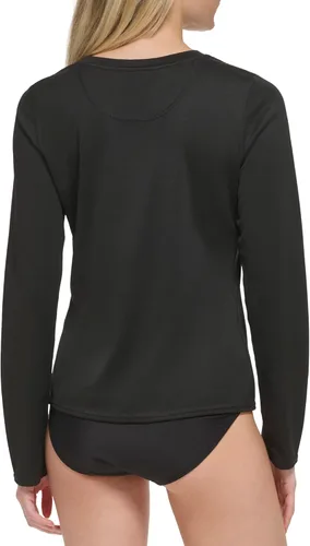 Vista 3 de Calvin Klein Camiseta estándar de manga larga con protección 40+ que absorbe la humedad UPF para mujer