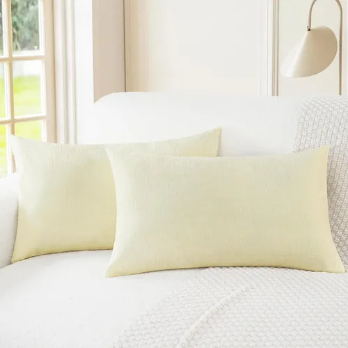 Vista 65 de CaliTime - Paquete de 2 fundas de almohada acogedoras para sofá, decoración del hogar, felpilla suave teñida sólida, 16 x 16 pulgadas, marrón Marrón