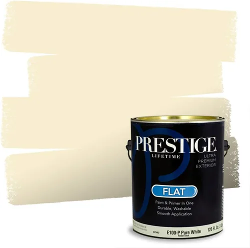 Vista 69 de PRESTIGE Pinturas de pintura exterior e imprimación en uno, 1 galón, plano, combinación comparable de Benjamin Moore* Manzanilla*