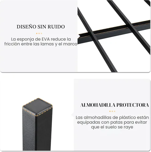 Vista 6 de SHA CERLIN Base de cama de plataforma metálica de tamaño completo de 14 pulgadas con cabecero y pie de cama de madera, base de colchón, no necesita