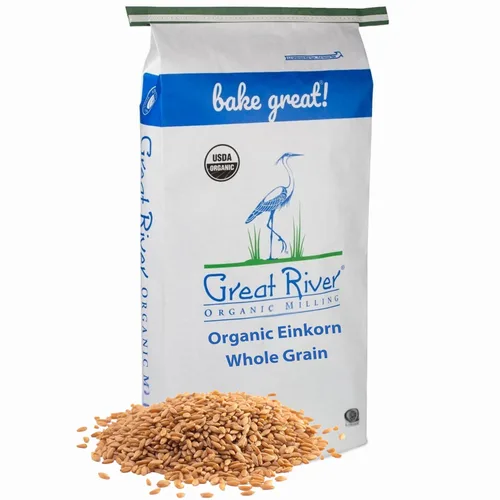 Vista 10 de Great River Milling Bayas de trigo Einkorn Trigo integral antiguo Sin transgénicos, alto en proteínas, kosher Muela en casa como alternativa a