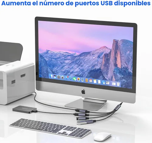 Vista 6 de MOGOOD Divisor USB, adaptador electrónico USB 2.0 de 4 puertos