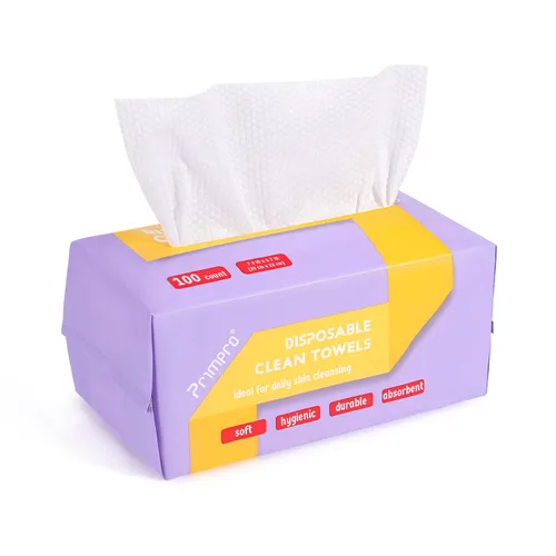 100 toallas faciales desechables, ultra suaves, sin pelusas, toallitas secas biodegradables de limpieza facial (100 unidades, 1 paquete)