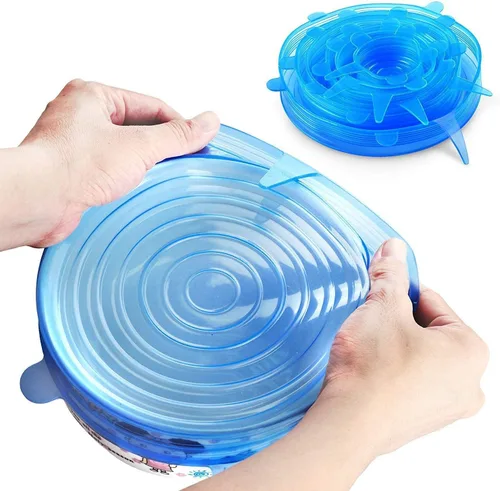 Vista 8 de Tapas elásticas de silicona, duraderas y ecológicas, tapas elásticas reutilizables, resistentes al calor, varios tamaños para tazones